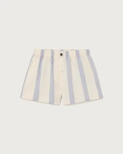 Boxers poplin à rayures bleu