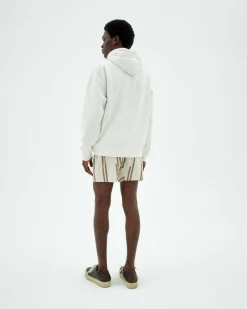 Boxers poplin à rayures marron