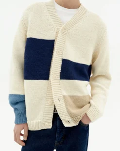 Cardigan écru en maille Nico
