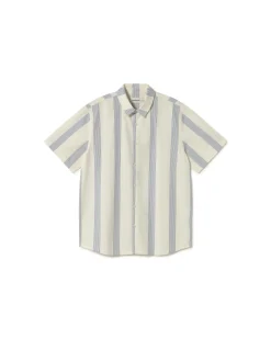 Chemise bleue à rayures poplin Tom