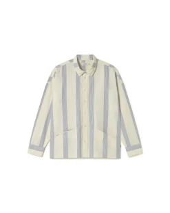 Chemise bleue à rayures poplin Jim