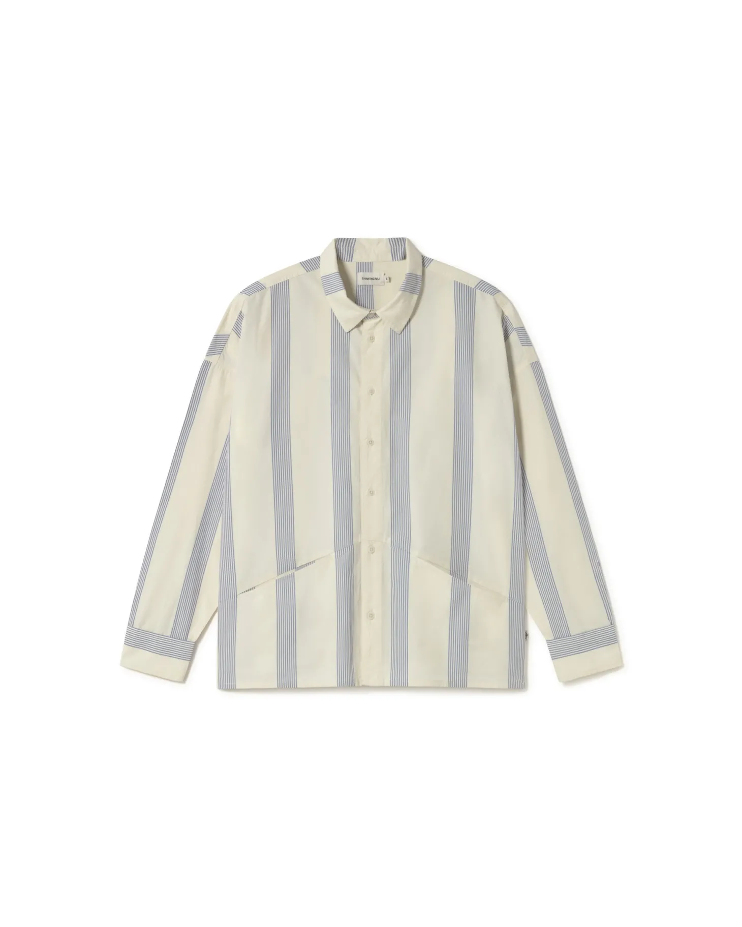 Chemise bleue à rayures poplin Jim