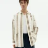 Chemise marron à rayures poplin Jim