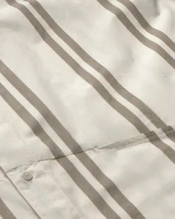 Chemise marron à rayures poplin Jim