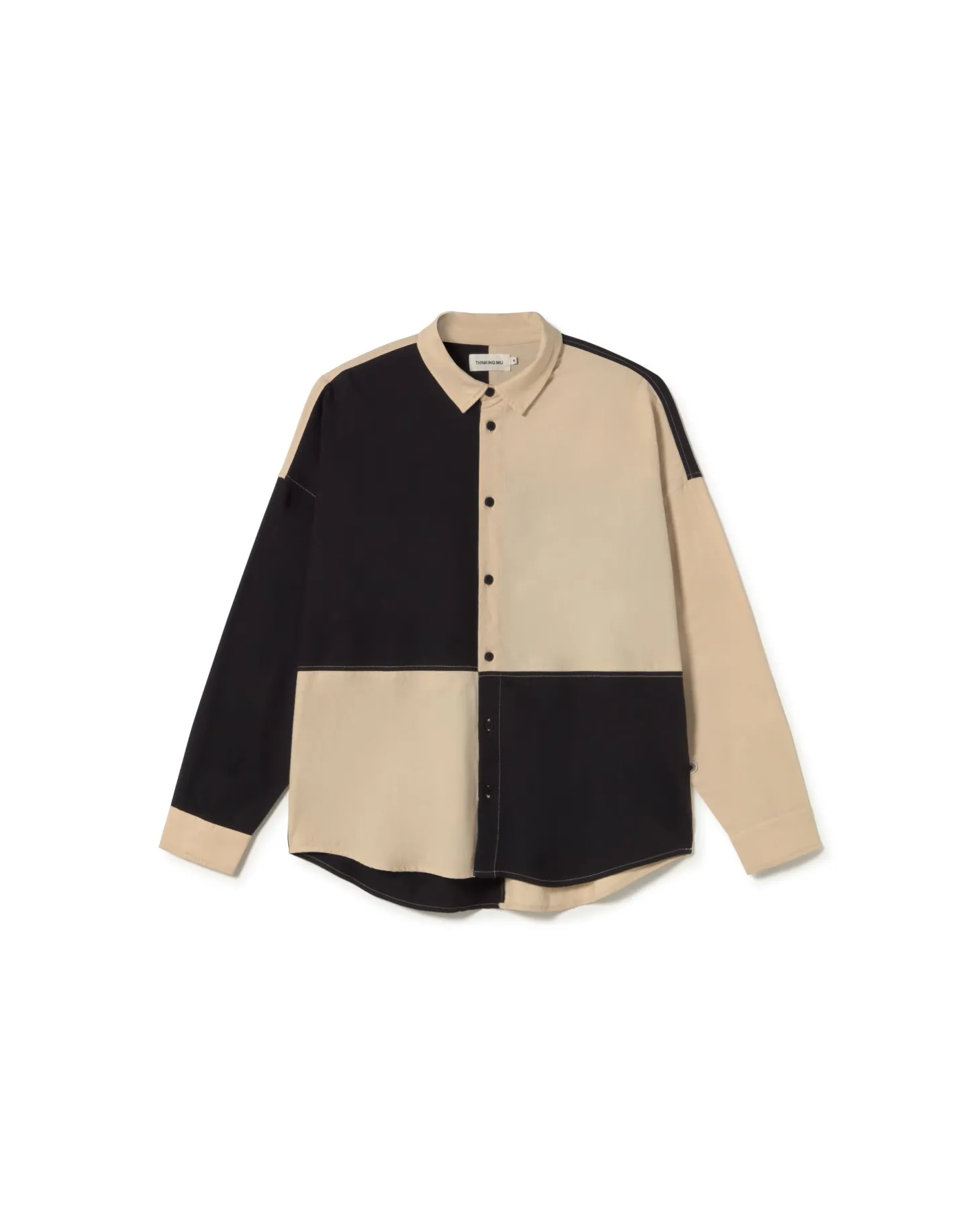 Chemise patched noir et blanc Haru