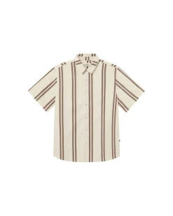 Chemise poplin à rayures brunes Tom
