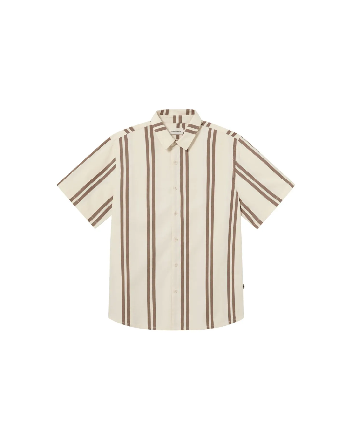 Chemise poplin à rayures brunes Tom
