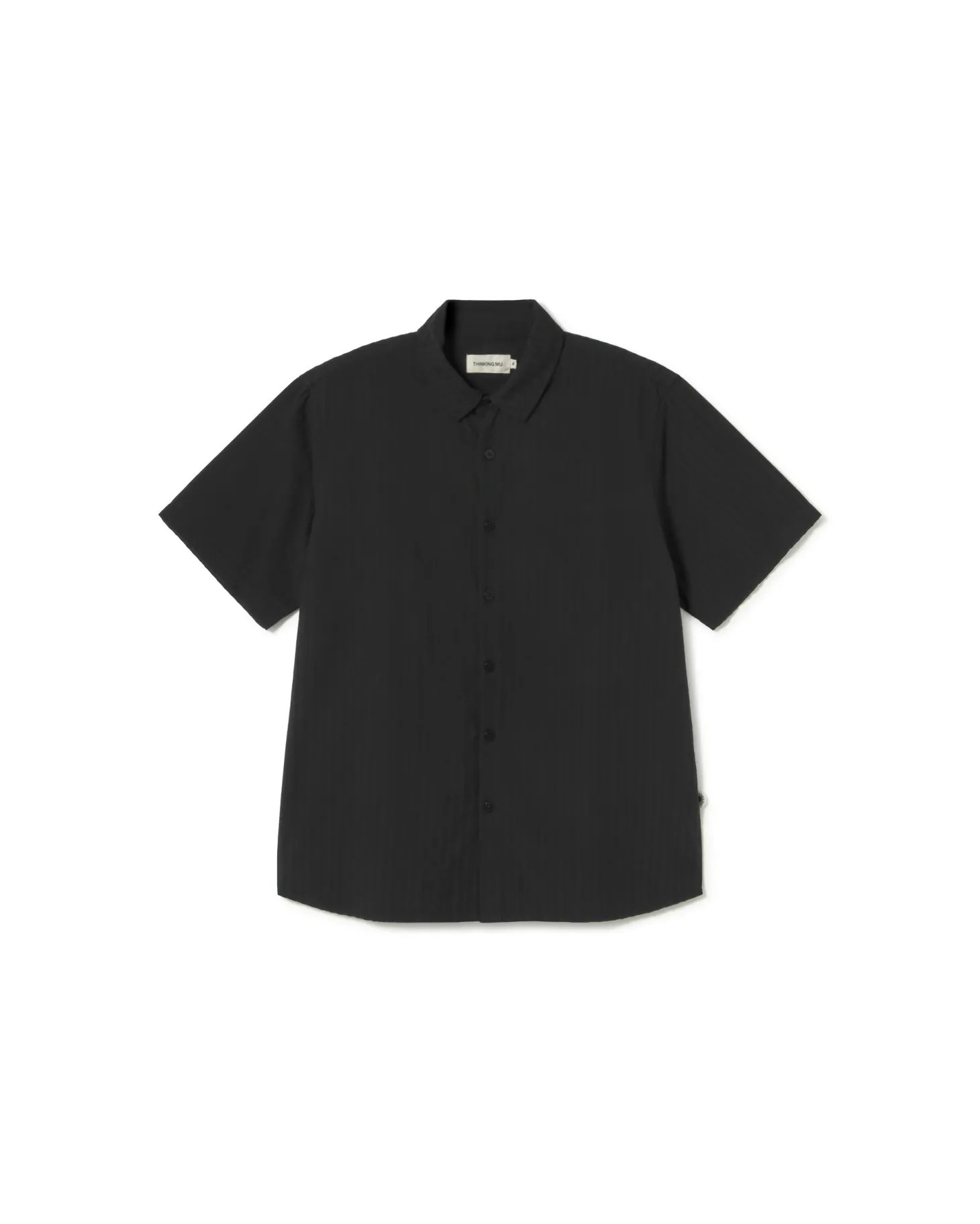 Chemise seersucker noire Tom