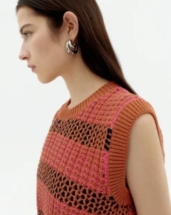 Gilet en maille à rayures Aria