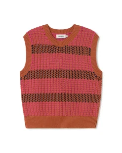 Gilet en maille à rayures Aria