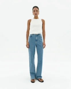 Jean bleu clair taille haute Theresa