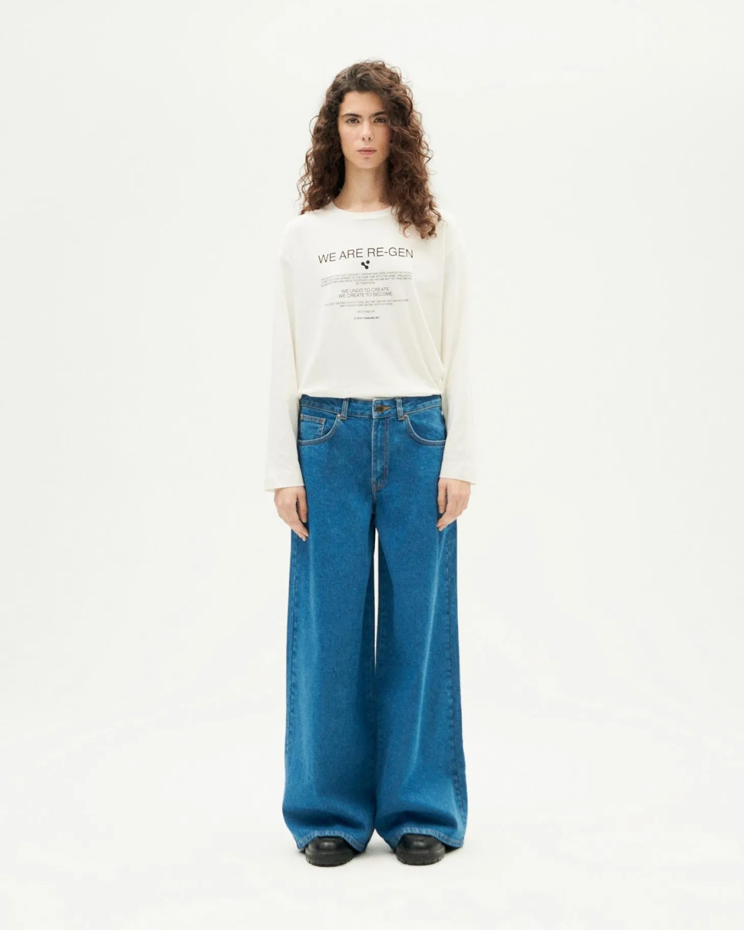 Jean bleu classique wide leg Hedda