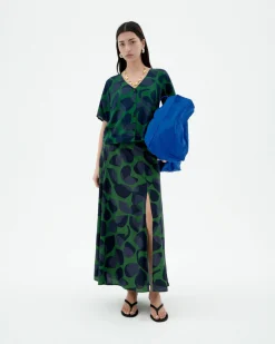 Jupe midi Ecovero leaf Tora