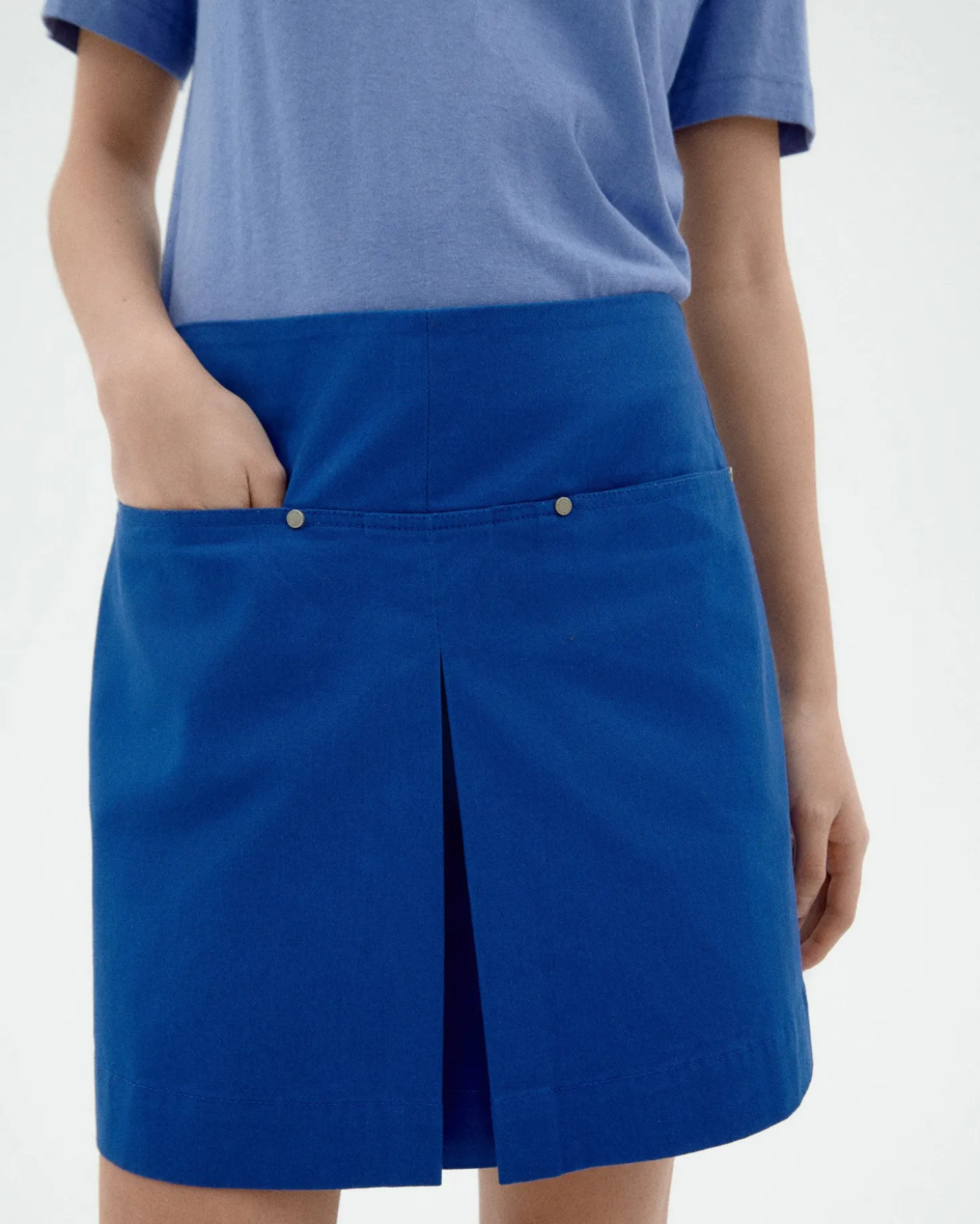 Mini jupe bleu plis Mabel