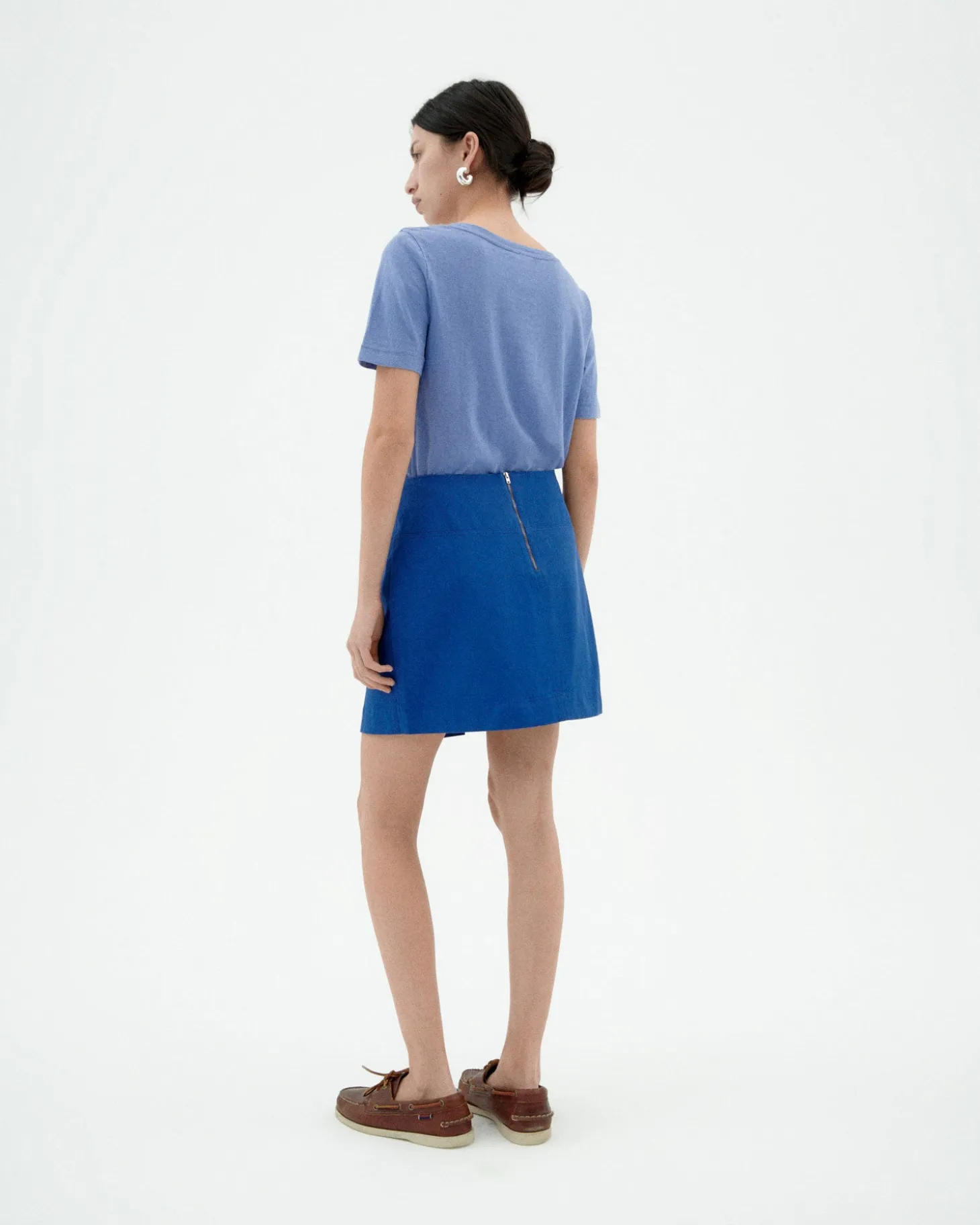 Mini jupe bleu plis Mabel