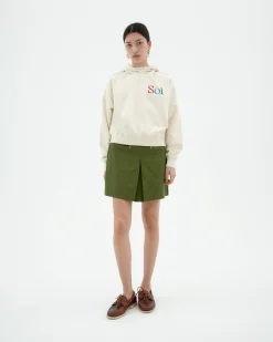 Mini jupe vert plis Mabel