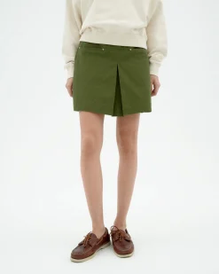 Mini jupe vert plis Mabel