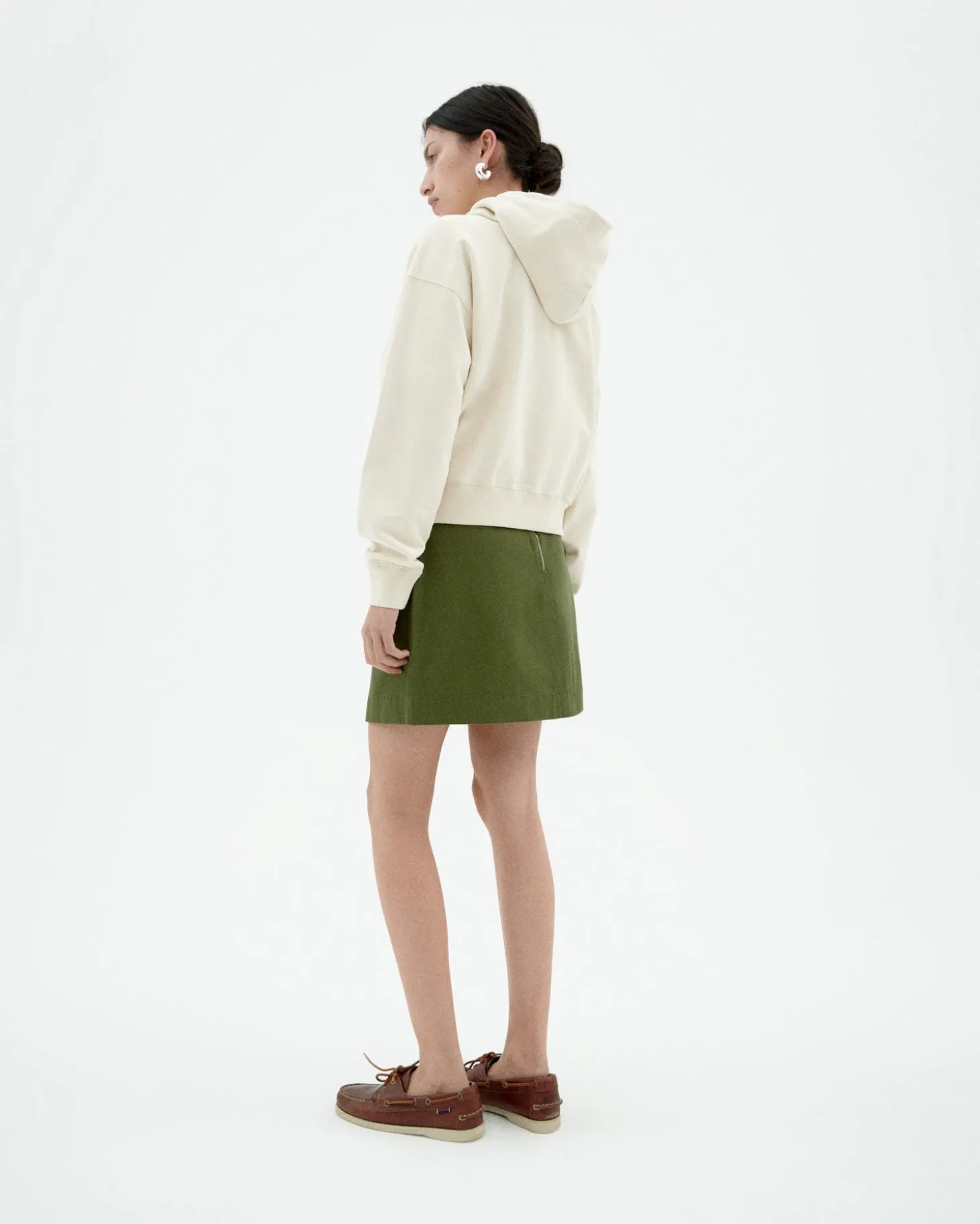 Mini jupe vert plis Mabel