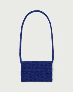 Mini sac bleu crocheté à la main