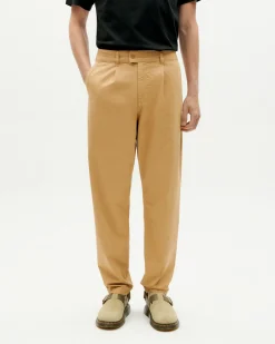 Pantalon beige à plis décontractée Wotan