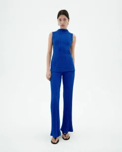 Pantalon comfy en maille bleu Ecovero Naia