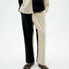 Pantalon loose patched noir et blanc Luc