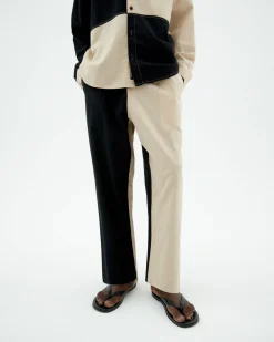 Pantalon loose patched noir et blanc Luc