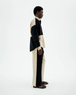 Pantalon loose patched noir et blanc Luc