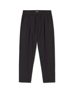 Pantalon noir loose seersucker Luc