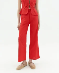 Pantalon rouge taille haute Karina