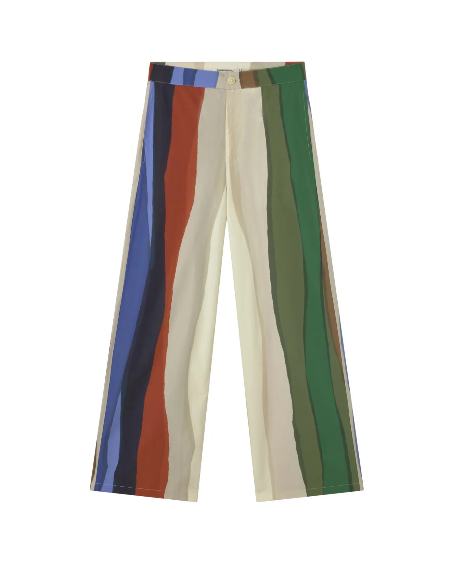 Pantalon taille haute à rayures river Karina