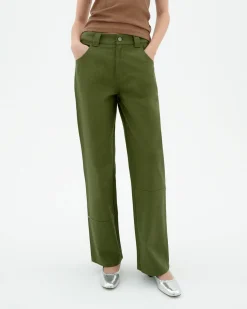 Pantalon vert droit Perle