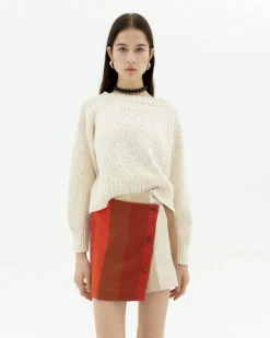 Pull blanc texturé Clara