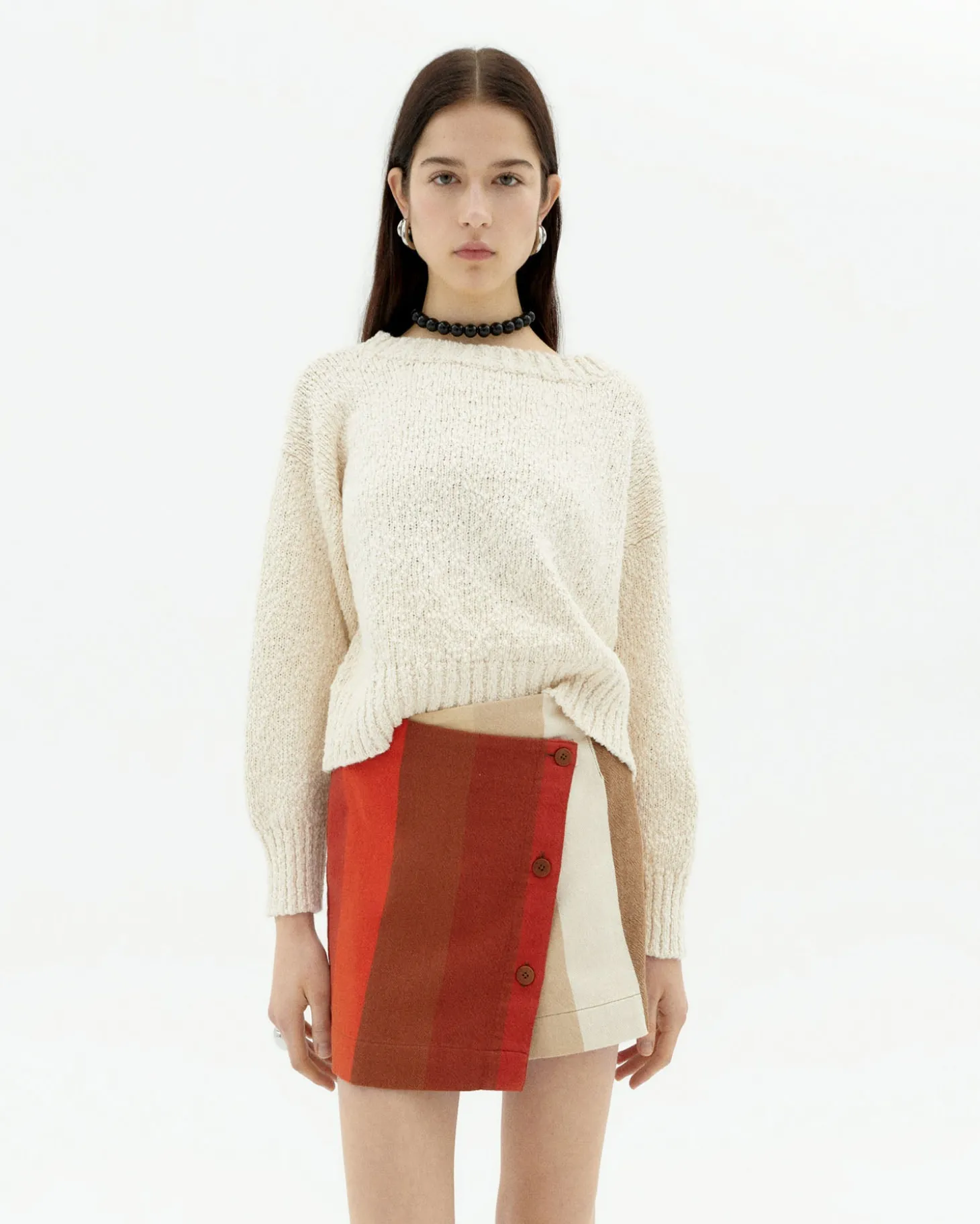 Pull blanc texturé Clara