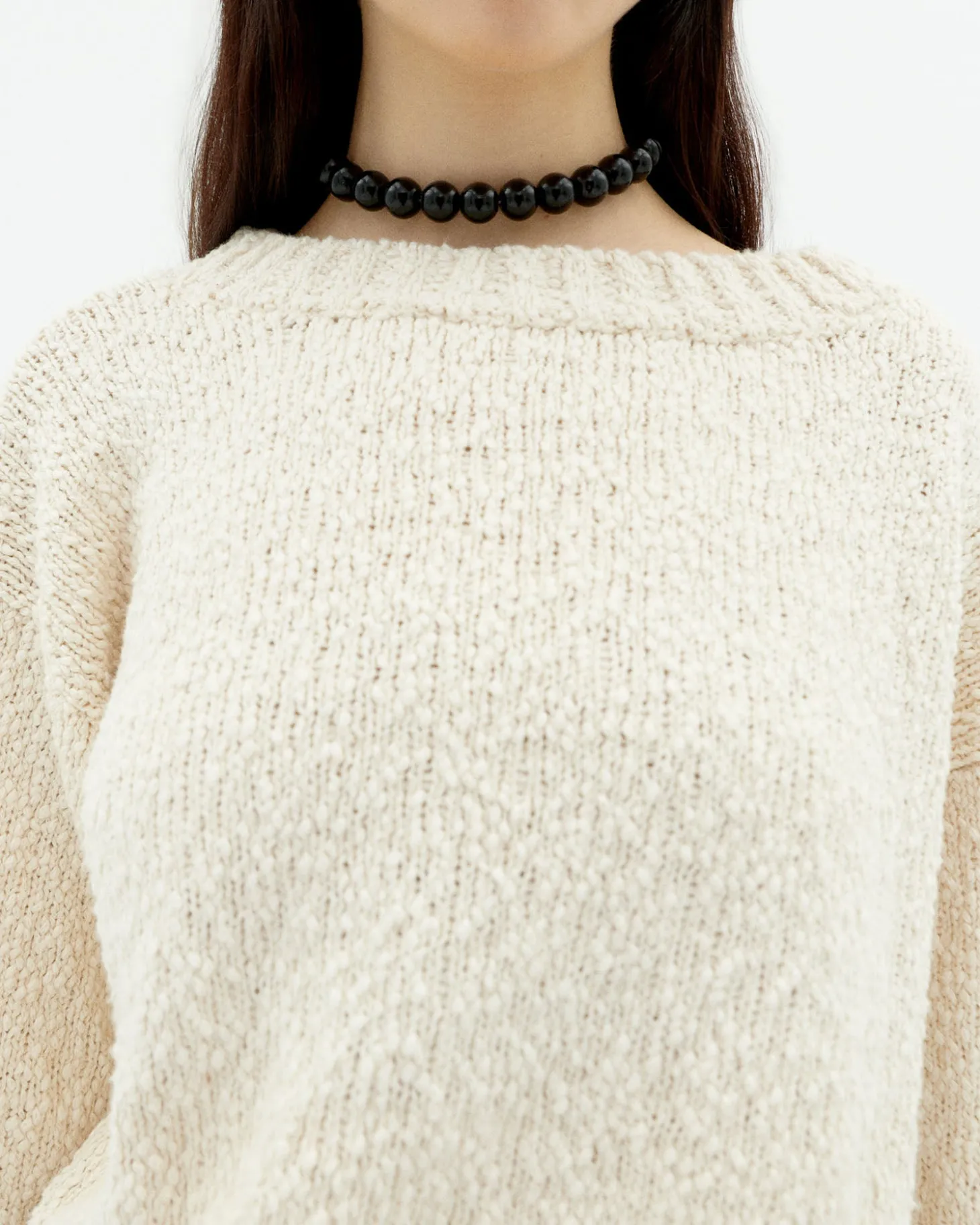 Pull blanc texturé Clara