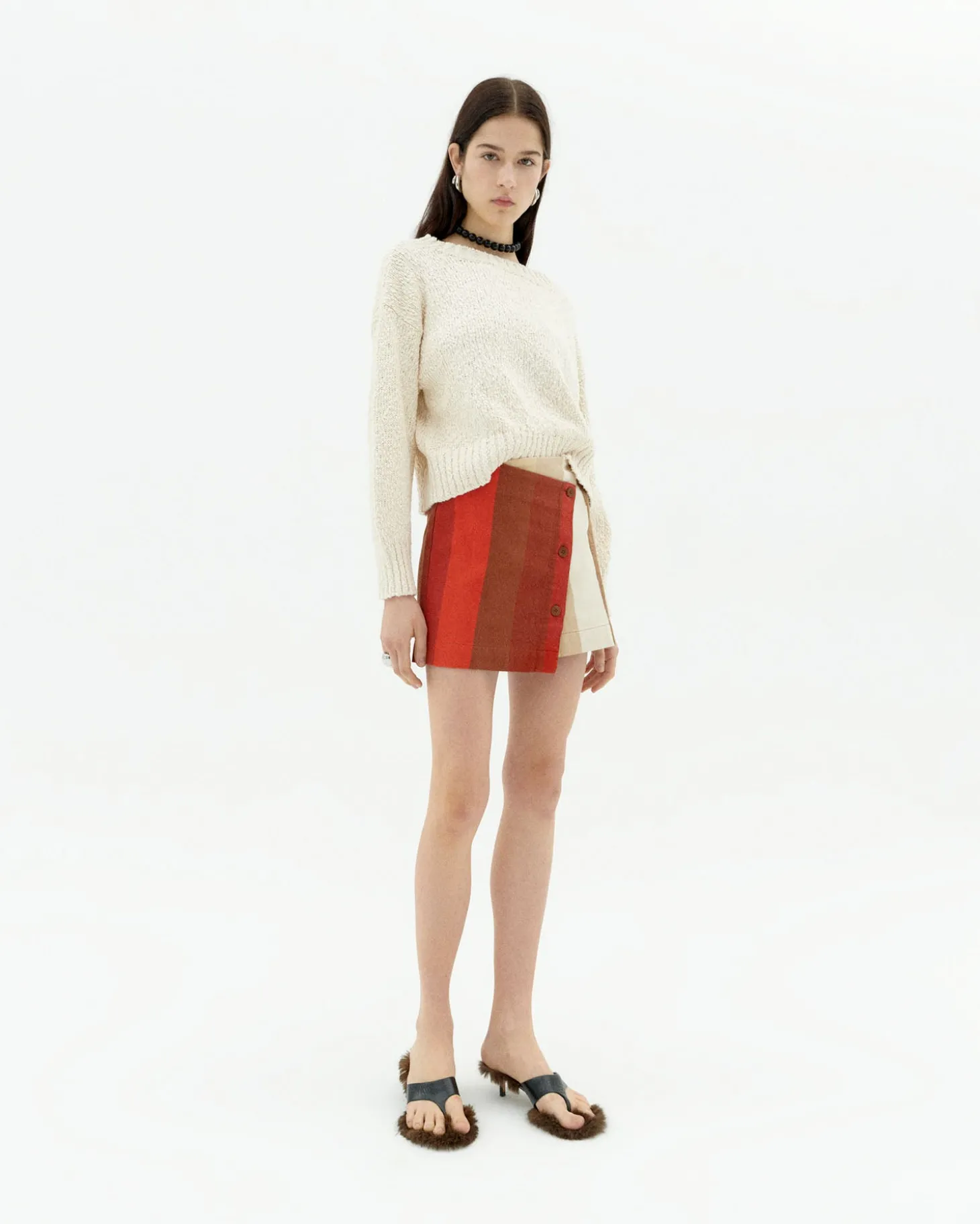 Pull blanc texturé Clara