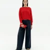 Pull rouge texturé Clara