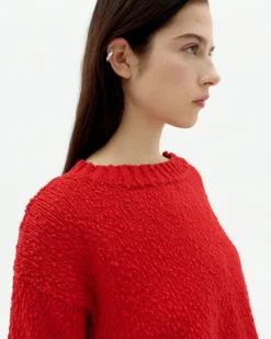 Pull rouge texturé Clara