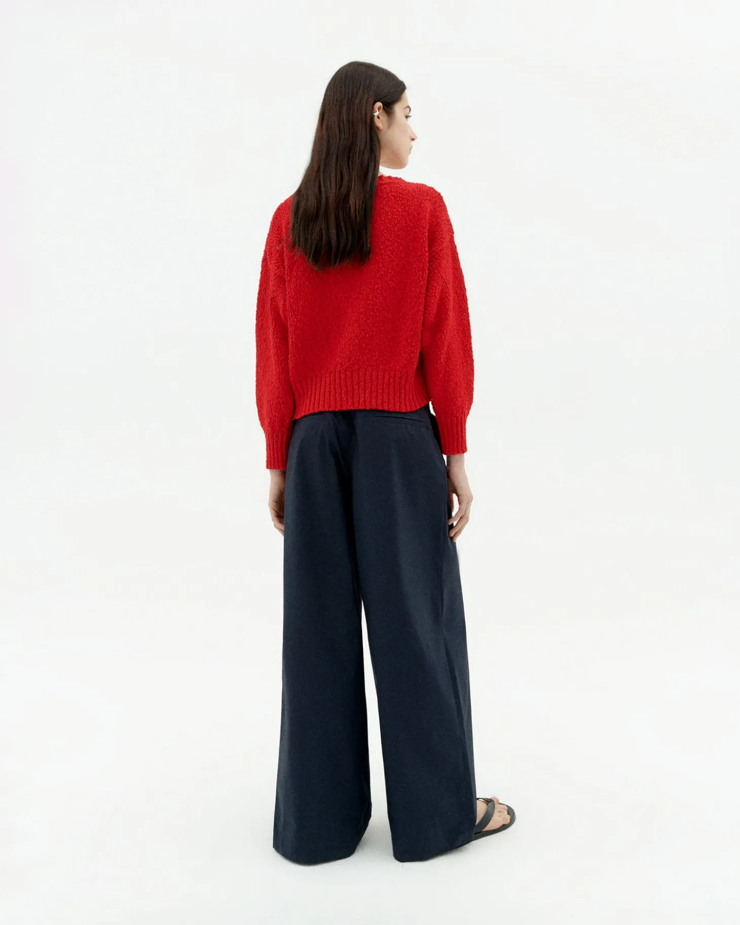 Pull rouge texturé Clara