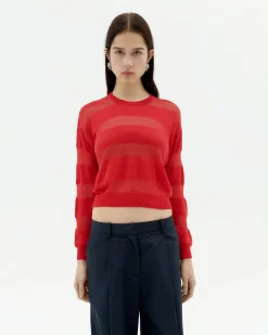 Pull semitransparent rouge Be