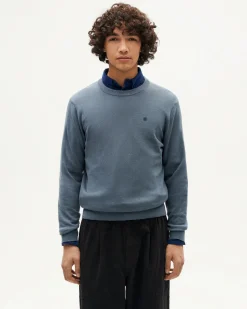 Pull tricoté bleu Orlando