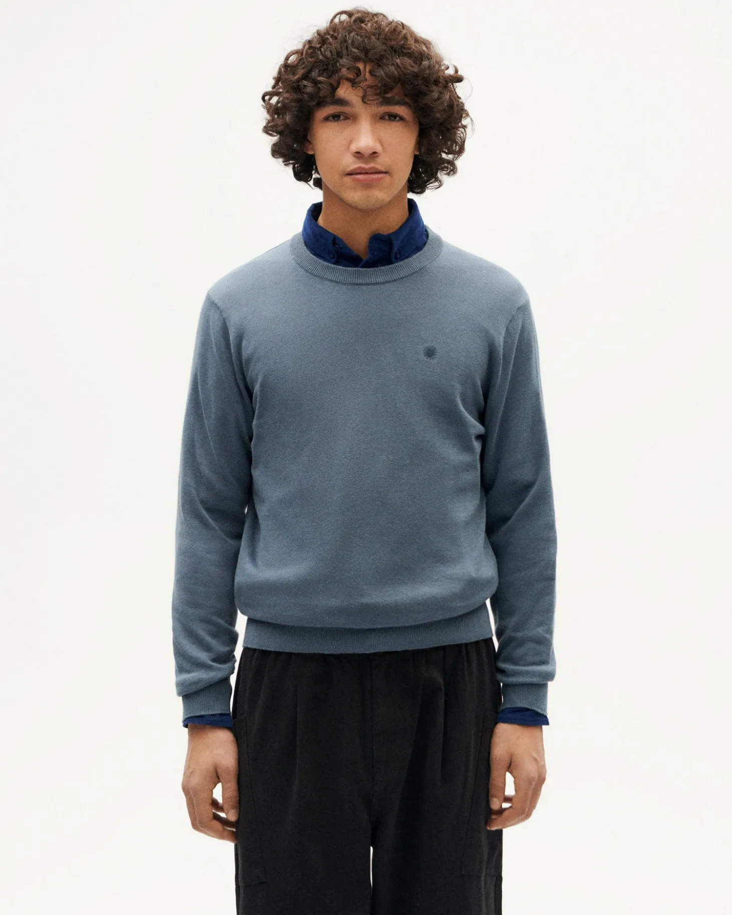 Pull tricoté bleu Orlando