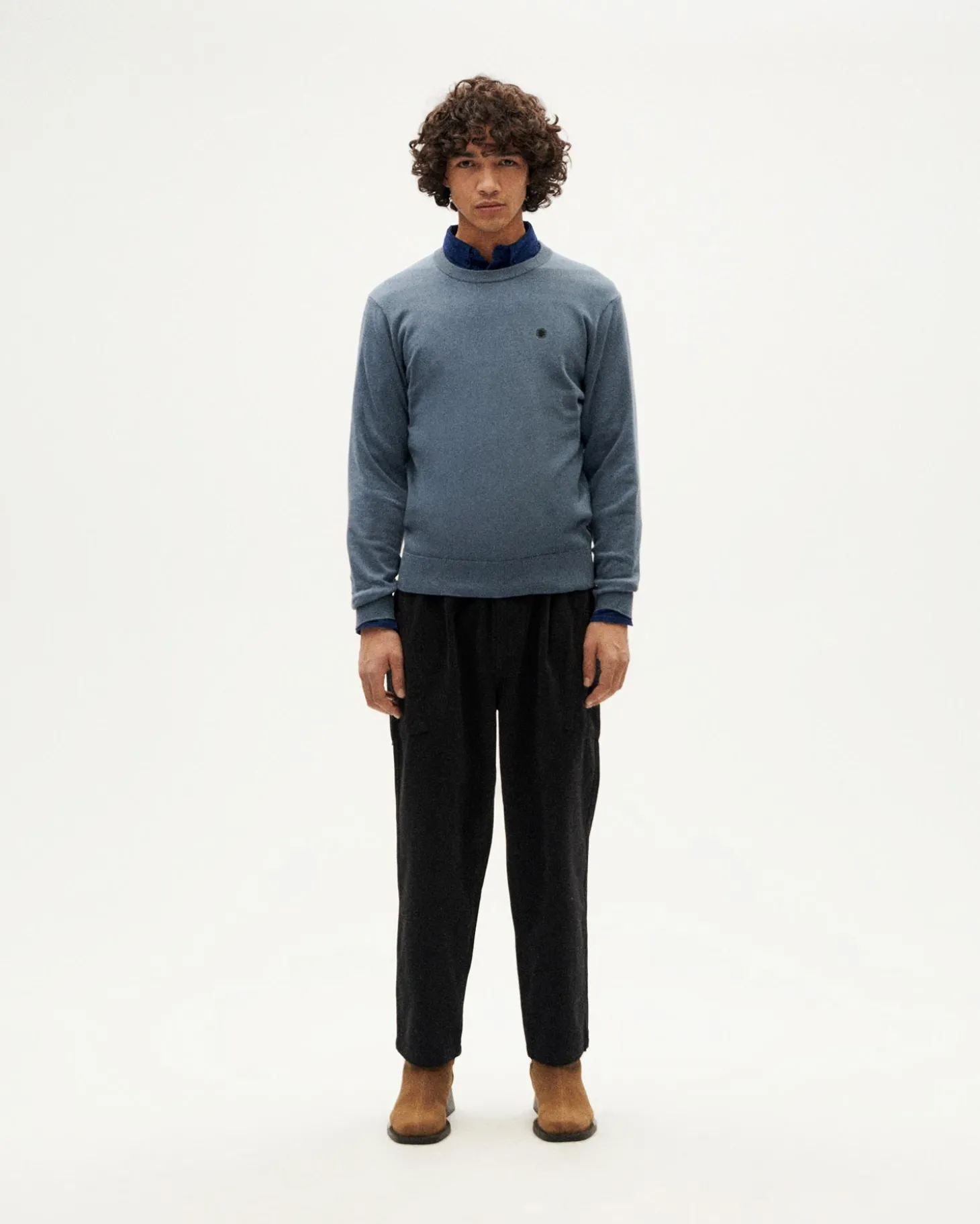 Pull tricoté bleu Orlando