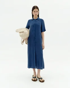 Robe bleue Cupro Gianna