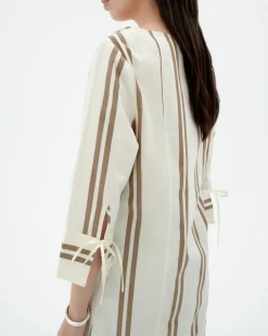 Robe courte poplin à rayures Maria