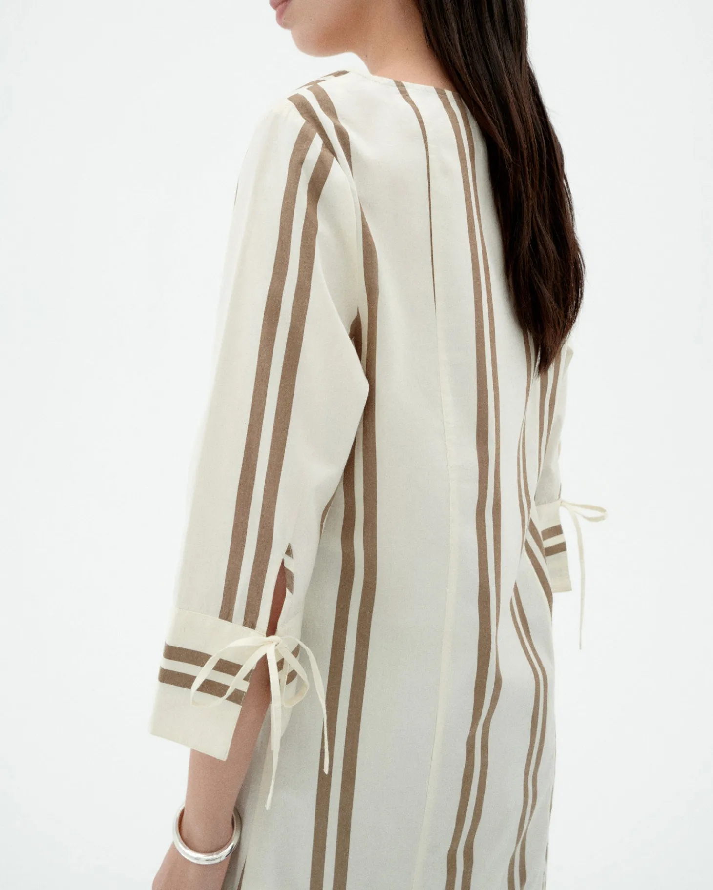 Robe courte poplin à rayures Maria