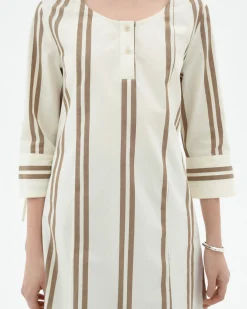 Robe courte poplin à rayures Maria