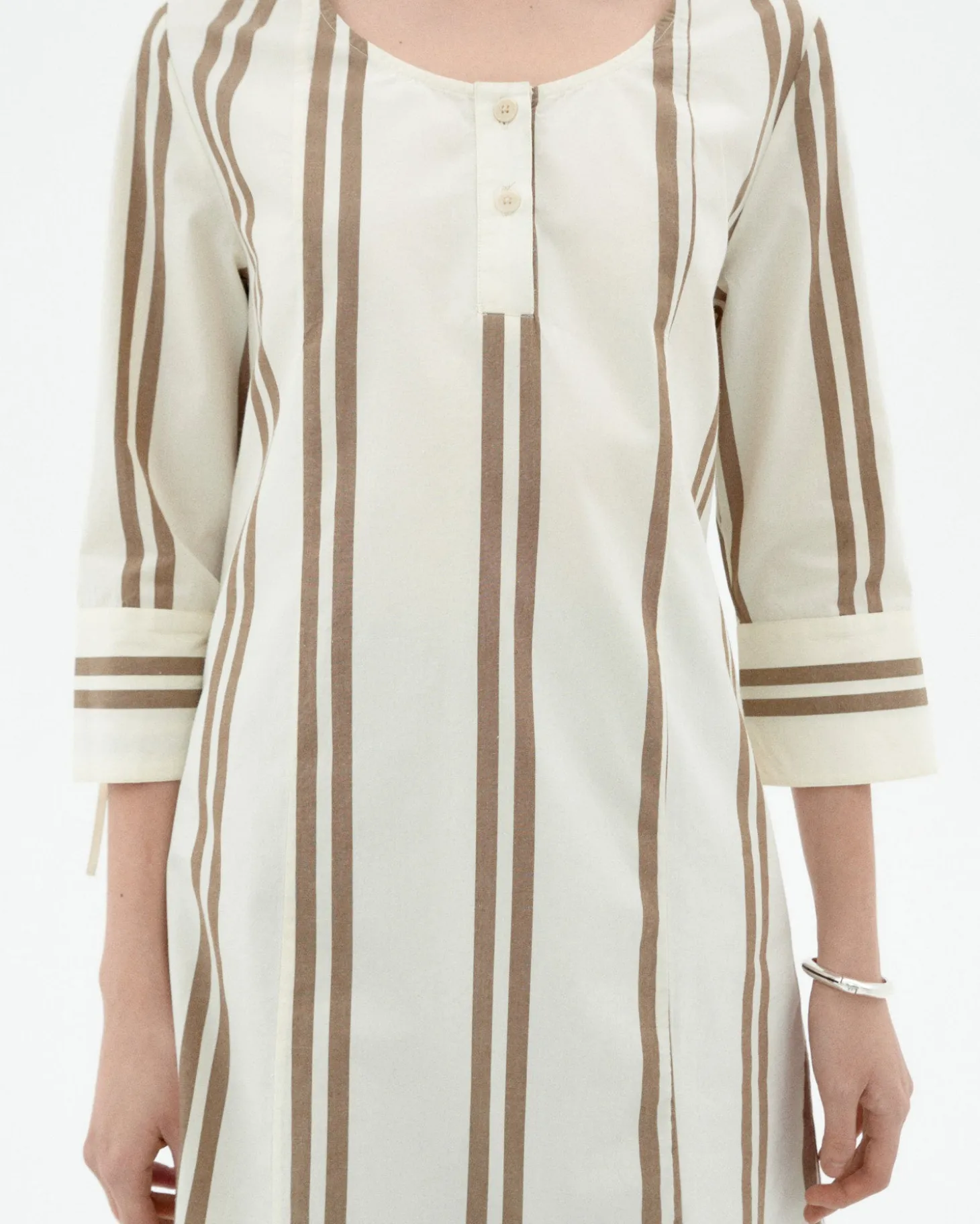 Robe courte poplin à rayures Maria