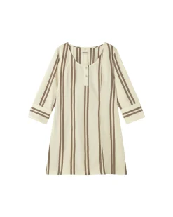 Robe courte poplin à rayures Maria