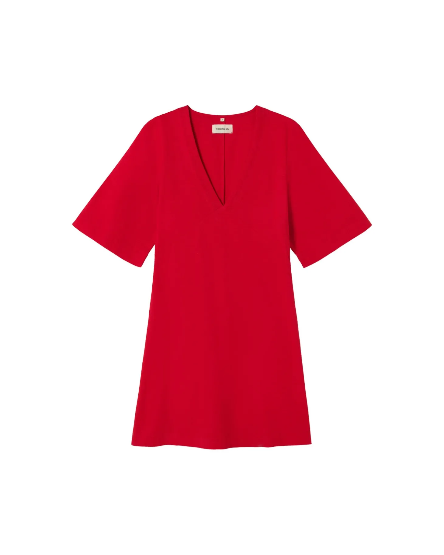 Robe courte rouge décolleté en V Kim